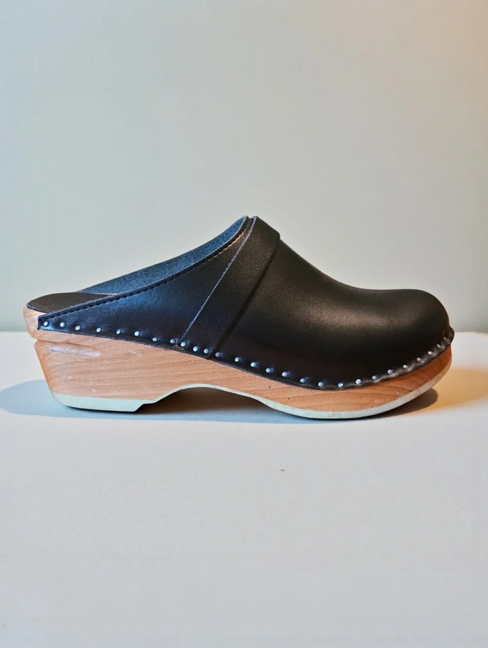 Troentorp Black Clog Size 38 / 8 Made In Sweden - Picture 1 of 15